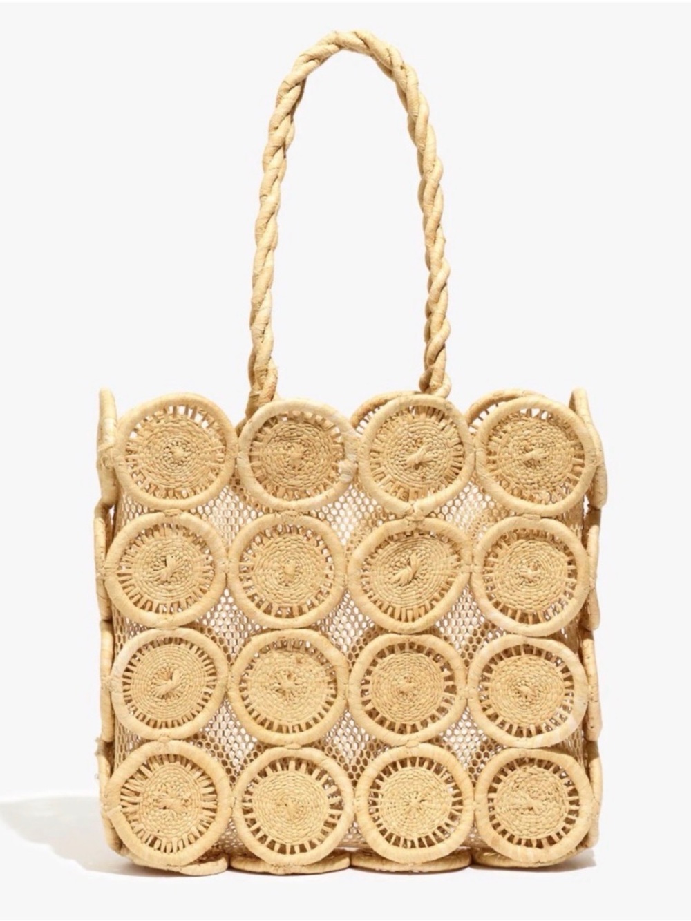 Madewell The Straw Catania Tote Bag Desert Camel